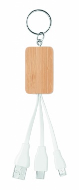 Logo trade corporate gift photo of: Bamboo 3-in-1 cable