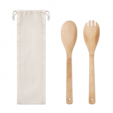 Logo trade promotional merchandise photo of: Set bamboo utensils salad
