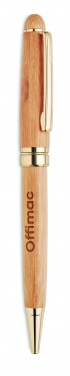 Logo trade advertising product photo of: Bamboo twist-action ballpoint pen in a box