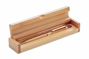 Logotrade promotional gift image of: Bamboo twist-action ballpoint pen in a box