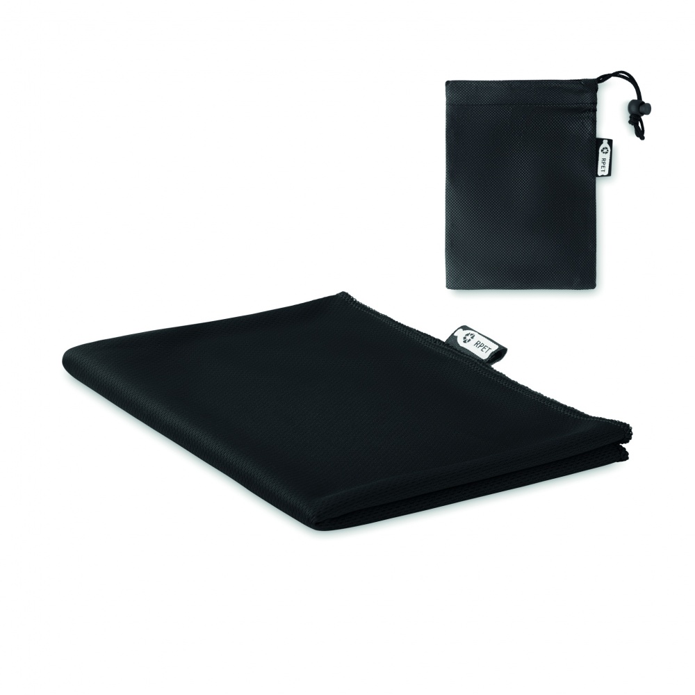 Logo trade promotional merchandise picture of: RPET sports towel and pouch