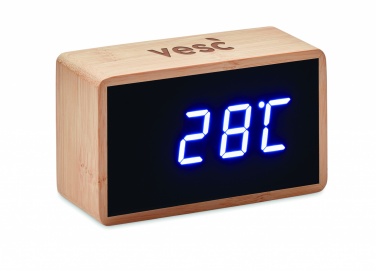 Logotrade corporate gift picture of: LED alarm clock bamboo casing Düsseldorf