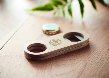 Logo trade promotional gift photo of: Oval Bamboo bottle opener VALBAMPER