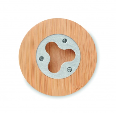 Logotrade promotional items photo of: Bamboo bottle opener/ coaster DAKAI