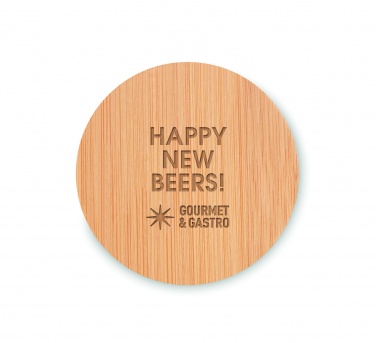 Logo trade business gifts image of: Bamboo bottle opener/ coaster DAKAI