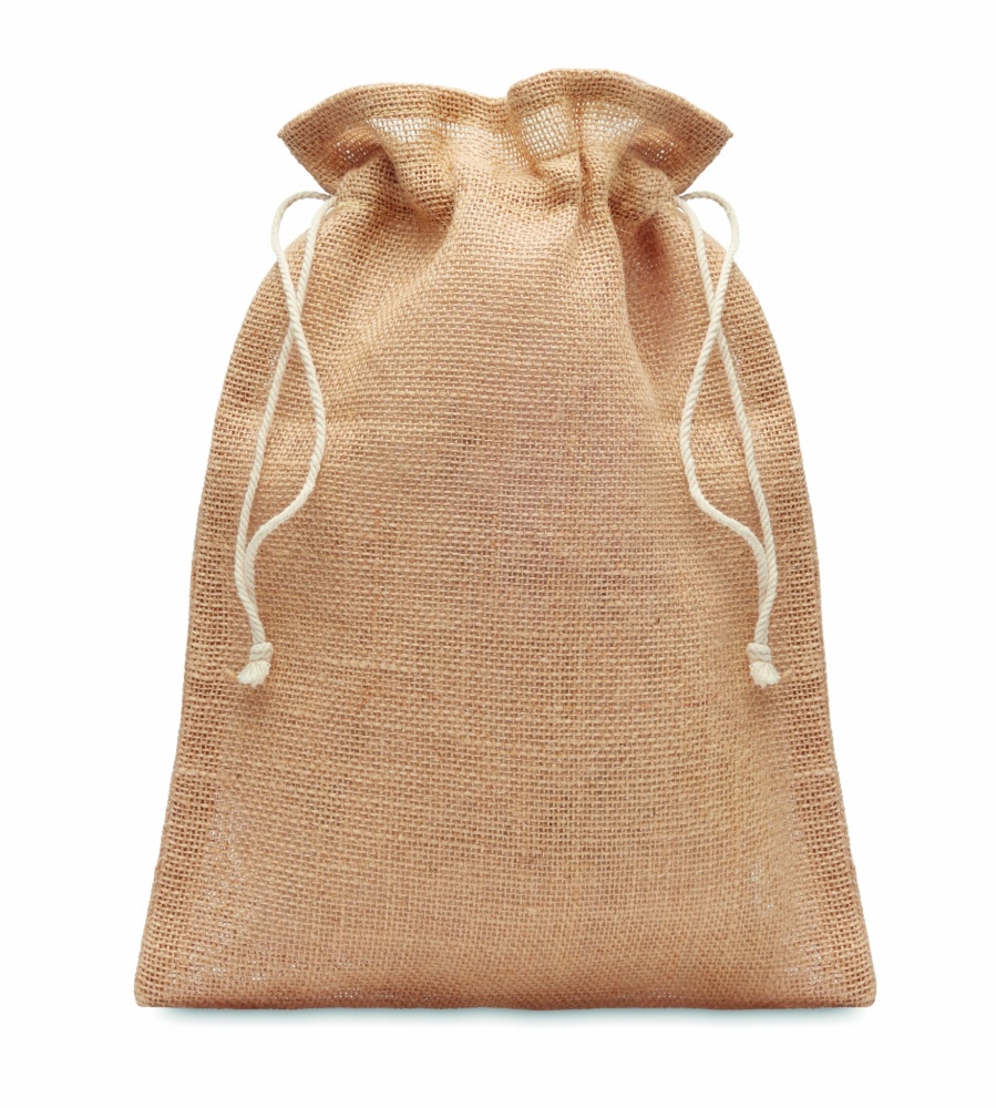 Logo trade promotional items image of: Medium jute gift bag 25 x 32cm