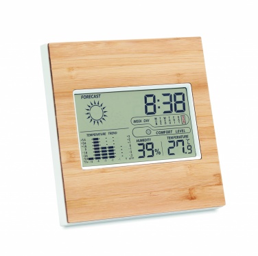 Logo trade business gifts image of: Weather station bamboo front TURKU