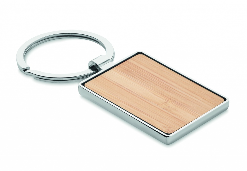 Logotrade promotional product image of: Rectangular key ring bamboo WEST