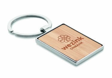 Logo trade promotional gifts image of: Rectangular key ring bamboo WEST