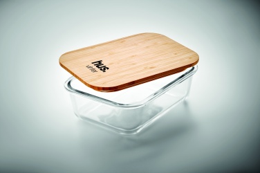 Logo trade corporate gifts image of: Glass lunchbox with bamboo lid