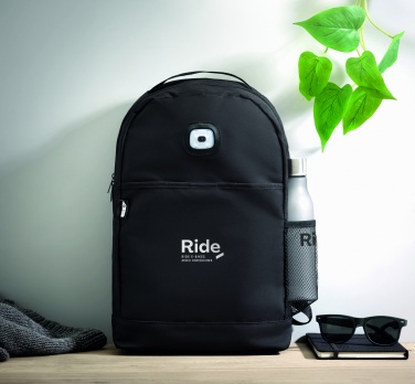Logo trade business gift photo of: Backpack in RPET & COB light