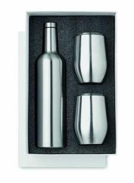 Logo trade promotional items image of: Double walled bottle & mug set