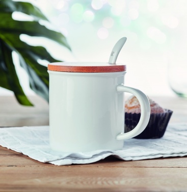 Logo trade promotional product photo of: Porcelain mug with spoon