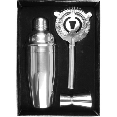 Logotrade promotional product picture of: Metal cocktail set, 3-piece MESSINA