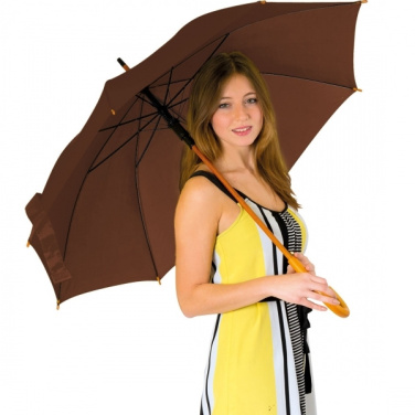 Logo trade promotional items image of: Wooden automatic umbrella NANCY
