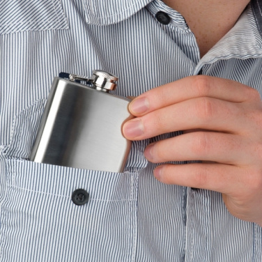 Logo trade promotional products image of: Stainless steel hip flask FRESNO 104 ml