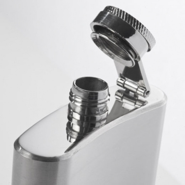 Logo trade promotional merchandise picture of: Stainless steel hip flask FRESNO 104 ml