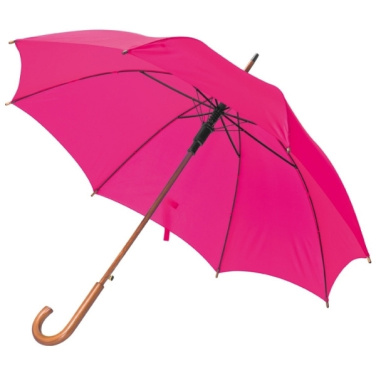 Logo trade promotional gift photo of: Wooden automatic umbrella NANCY