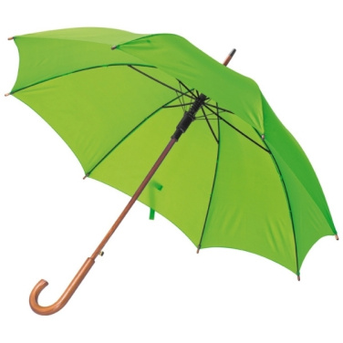 Logo trade promotional giveaways image of: Wooden automatic umbrella NANCY