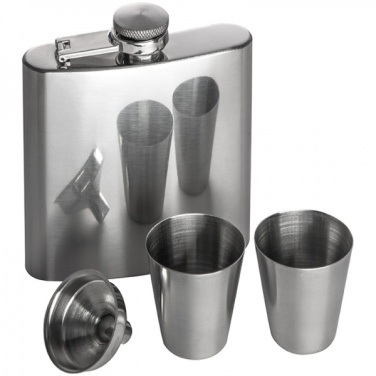 Logo trade business gift photo of: Hip flask with 2 shot glasses SANDVIKEN 170 ml