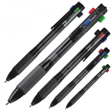 Logo trade promotional merchandise image of: Plastic ballpen 4in1 NEAPEL