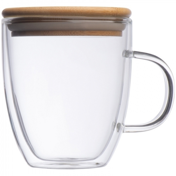 Logotrade promotional item image of: Double-walled glass cup GERTHE 350 ml