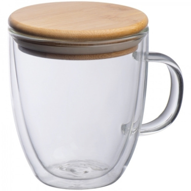 Logo trade business gift photo of: Double-walled glass cup GERTHE 350 ml