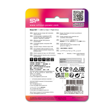 Logo trade corporate gifts image of: Pendrive Silicon Power Blaze B21 3.1