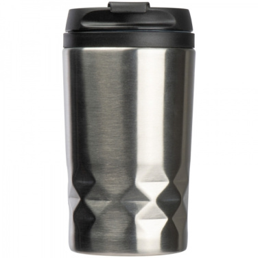 Logo trade promotional products image of: Stainless steel mug with lid ROMA 250 ml