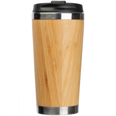 Logo trade promotional merchandise image of: Stainless steel mug BAMBOOGARDEN 400 ml