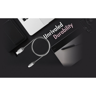 Logo trade promotional merchandise photo of: Nylon data transfer cable LK30 Type - C Quick Charge 3.0