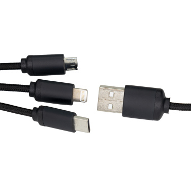Logo trade promotional giveaways picture of: 3in1 long cable with elighted logo for engraving, W201TG