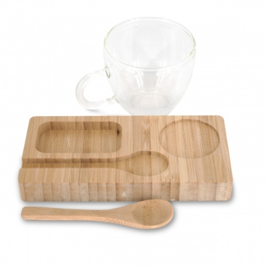 Logo trade business gift photo of: Tray with cup and spoon FORMOSA 150 ml