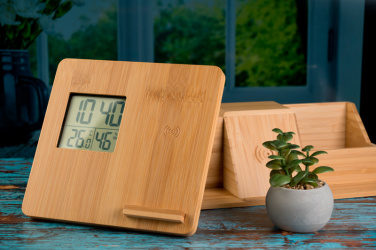Logotrade promotional merchandise image of: Bamboo weather station GRANADA