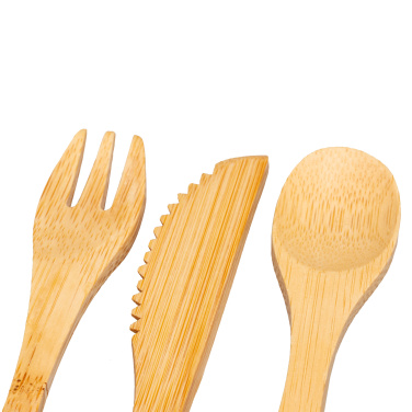 Logo trade business gifts image of: Bamboo cutlery set BONNEVILLE