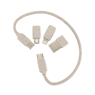Logo trade promotional products image of: 4in1 cable in wooden case, LH-ZM01