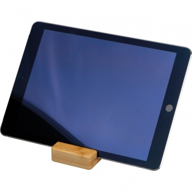Logo trade promotional item photo of: Bamboo smartphone holder SAN SEBASTIAN