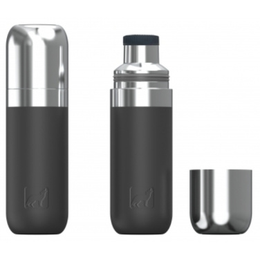 Logo trade corporate gifts image of: Vacuum bottle DINARA Schwarzwolf