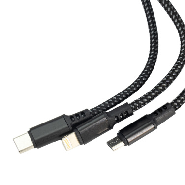Logo trade promotional items image of: 3 in 1 cable with elighted logo Pierre Cardin