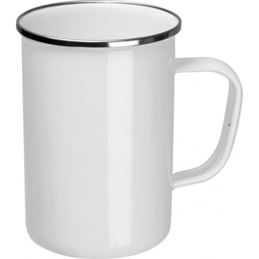 Logo trade promotional merchandise image of: Enamel cup Adelaine