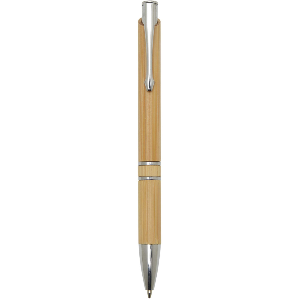 Logo trade promotional items picture of: Wicker bamboo ballpoint pen