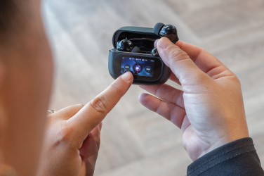 Logotrade advertising product image of: Airtune RCS recycled plastic ANC earbuds with touch screen