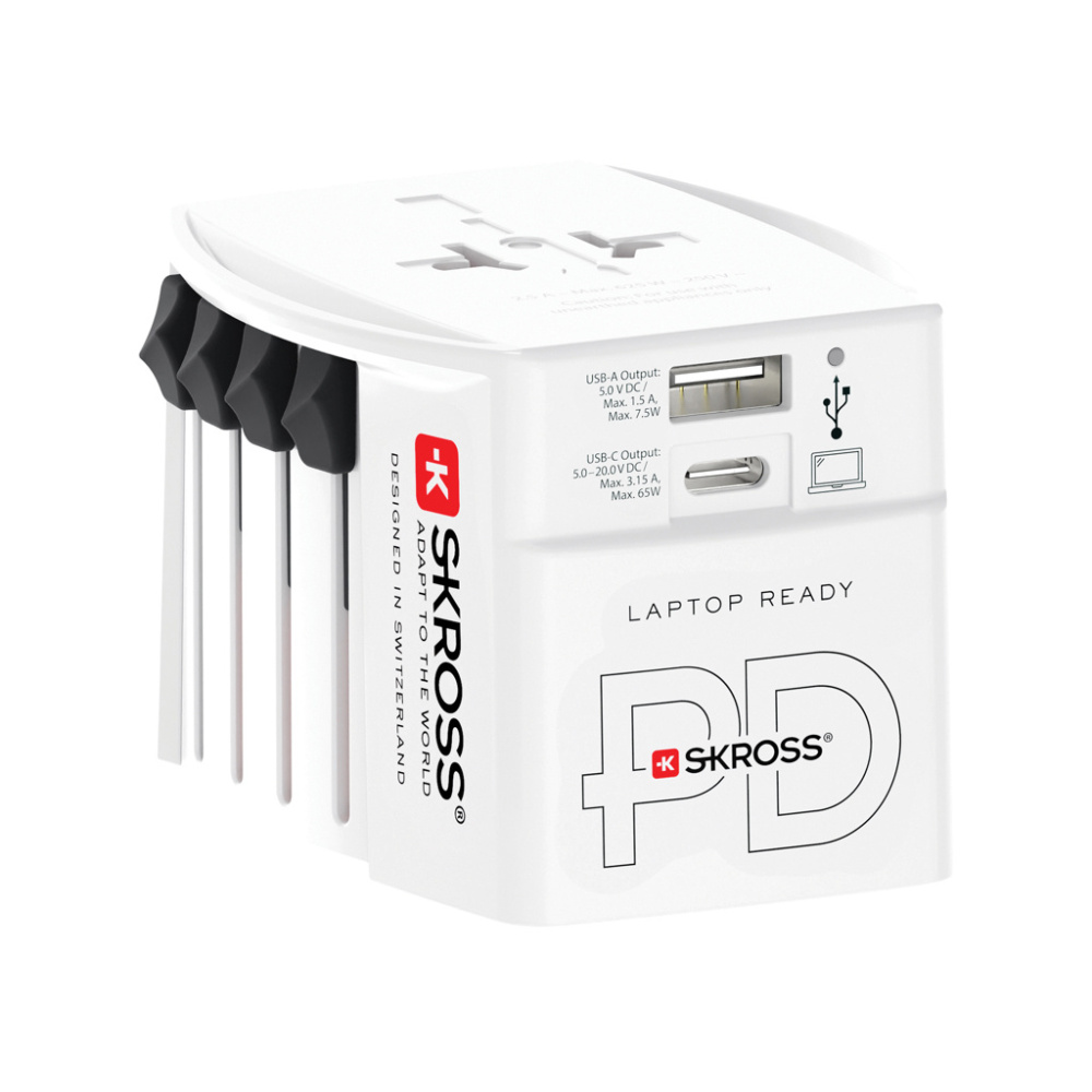 Logotrade advertising product picture of: SKROSS World Travel Adapter MUV 65W PD with USB C Cable