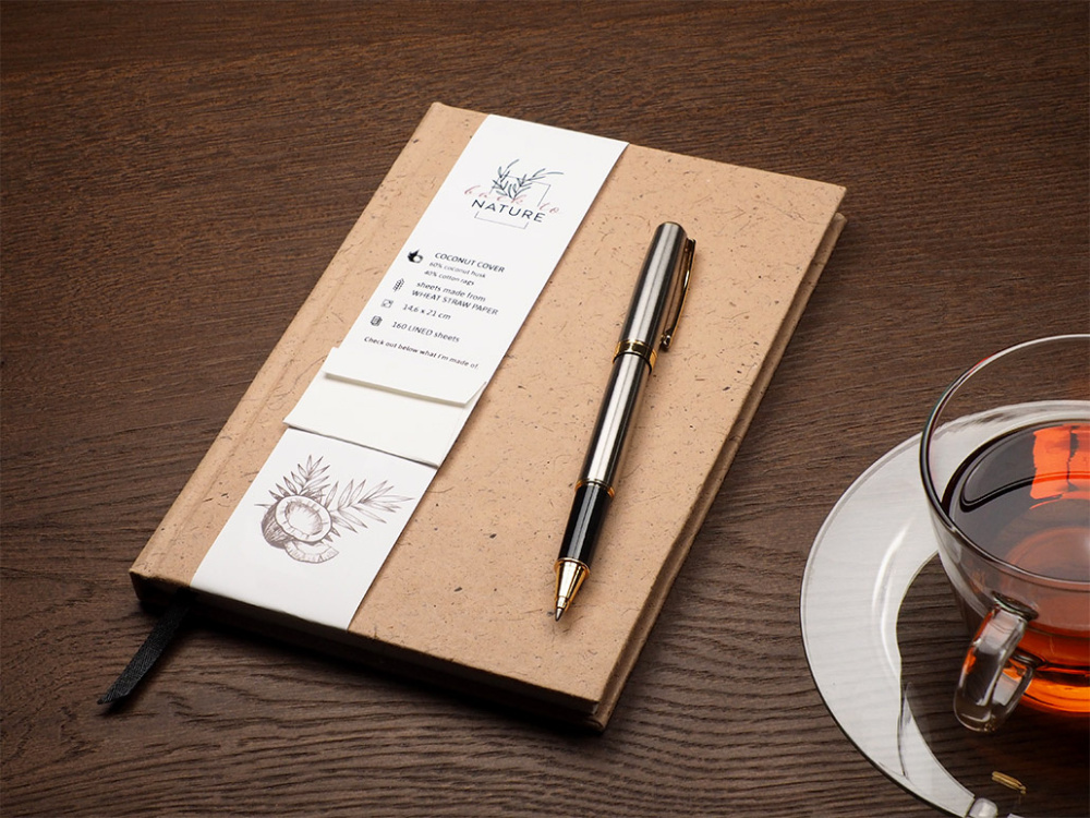 Logotrade business gifts photo of: Recycled Coconut Notebook 209734100
