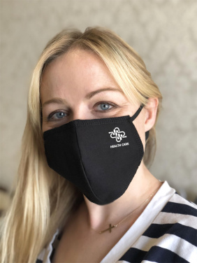 Logotrade promotional merchandise picture of: BLACK-BLACK cotton face mask 140116500