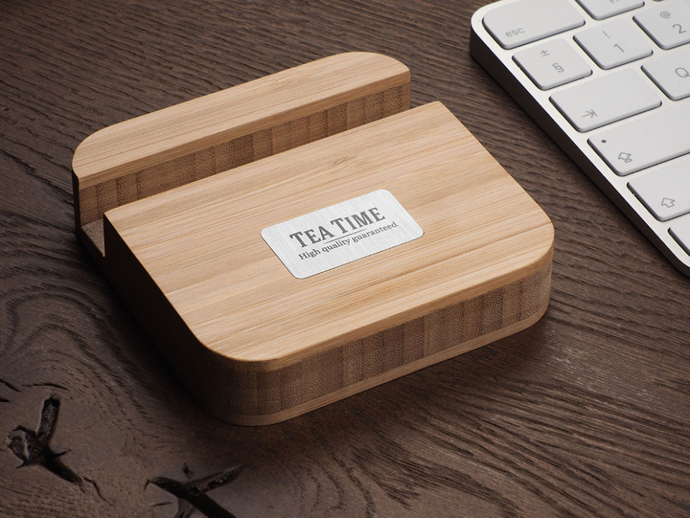 Logo trade promotional merchandise photo of: Wooden telephone stand 1847292
