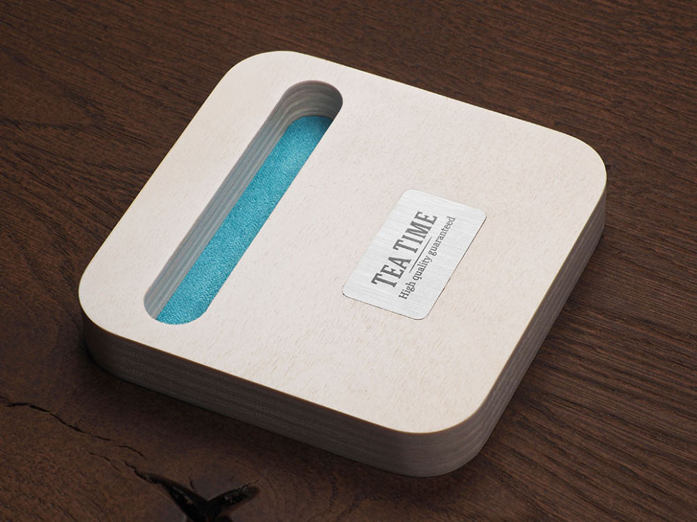 Logo trade promotional gifts image of: Wooden telephone stand 1848121