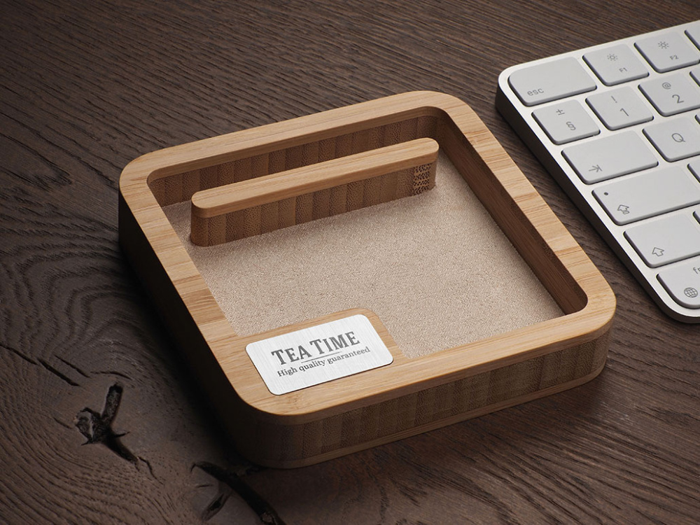 Logo trade corporate gifts image of: Wooden desk organiser 1846292