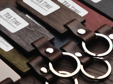 Logo trade business gift photo of: Wooden keyring 1853121