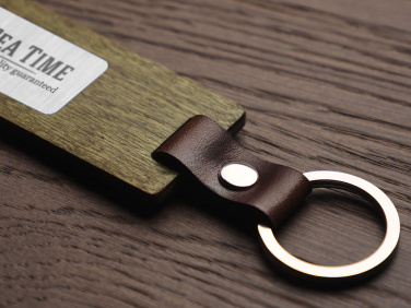 Logo trade promotional gift photo of: Wooden keyring 1853121